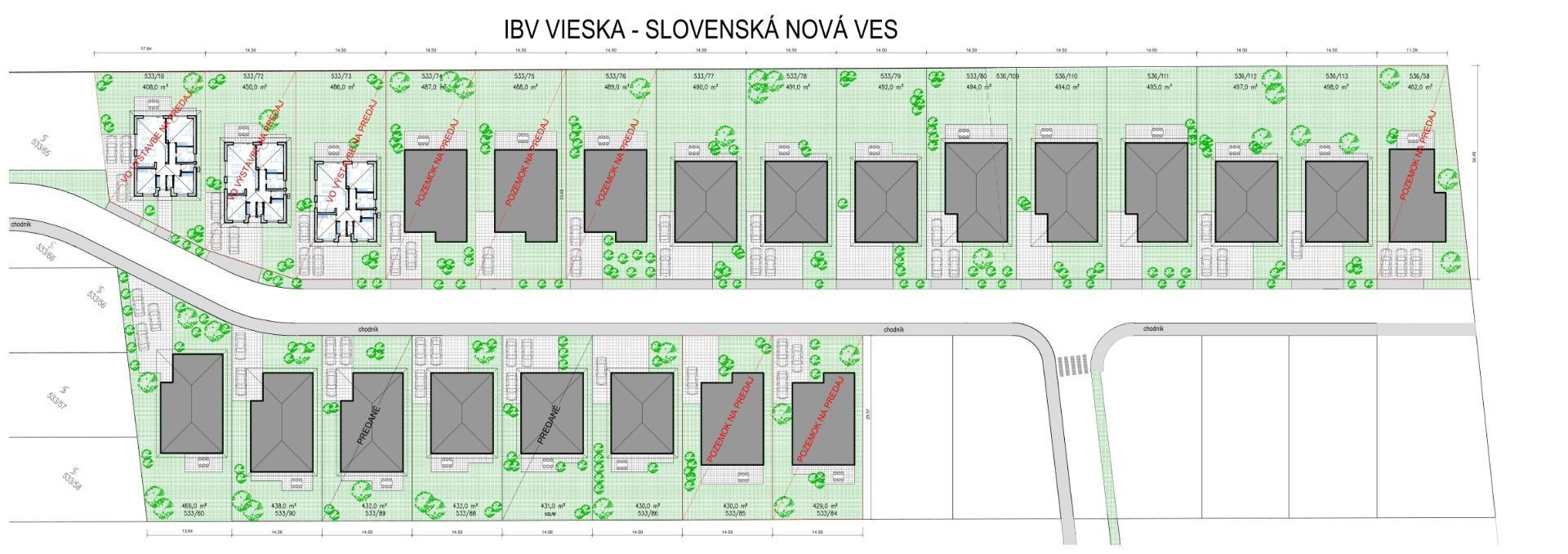 NOVÁ CENA! Stavebné pozemky v novovybudovanej lokalite!! Slovenská Nová Ves!!