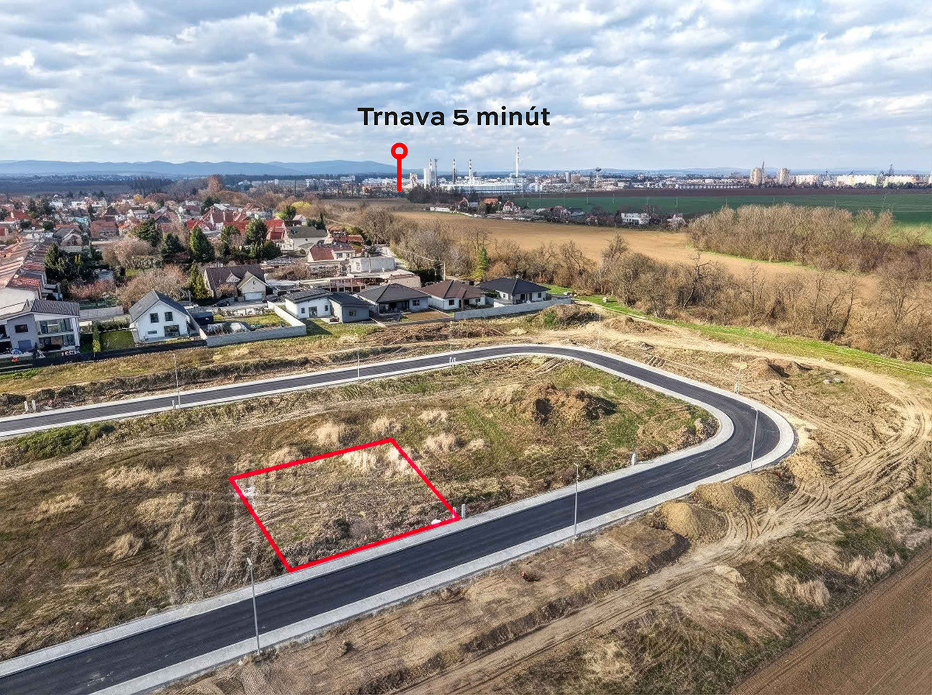 🏡 POZEMOK NA PREDAJ – Hrnčiarovce nad Parnou (pri Trnave) – 545 m². Nová rezidenčná zóna so sieťami a komunikáciami