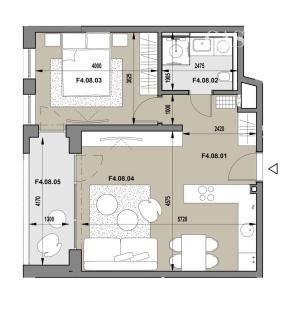 2-izb.byt s loggiou v aktuálne SKOLAUDOVANOM PROJEKTE PRÚDY