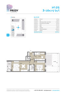 PRÚDY – REZERVOVANÉ 3 izb. byt s loggiou a predzáhradkou II. etapa