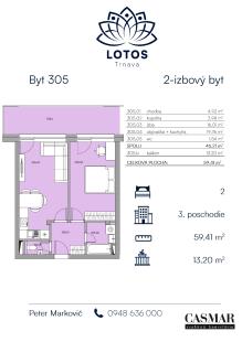 Moderné 2-izbové bývanie v projekte LOTOS Trnava