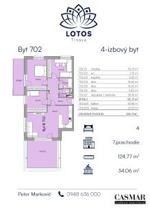 Exkluzívne 4-izbové byty s terasou – LOTOS Trnava, 7. a 8. poschodie