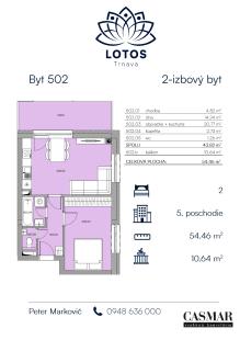 Krásne presvetlený 2-izbový byt v projekte LOTOS Trnava