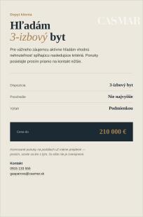 Hľadám pre klienta 3-izbový byt v Trnave