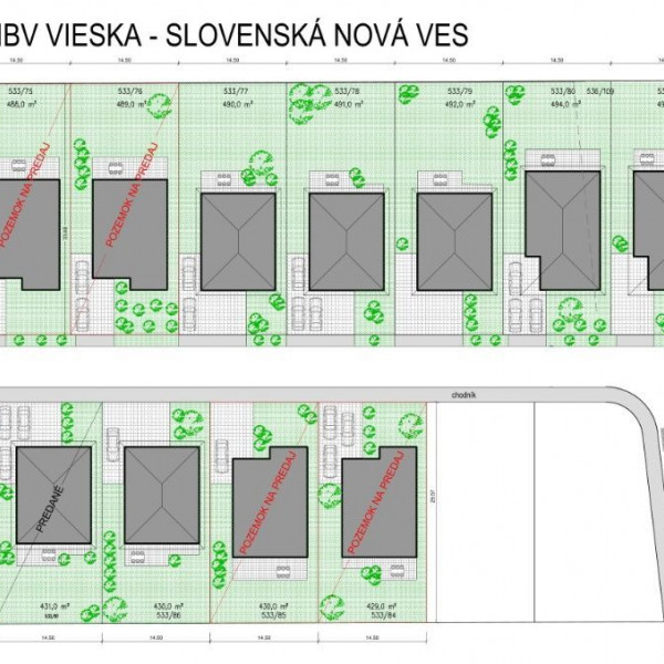 NOVÁ CENA! Stavebné pozemky v novovybudovanej lokalite!! Slovenská Nová Ves!!