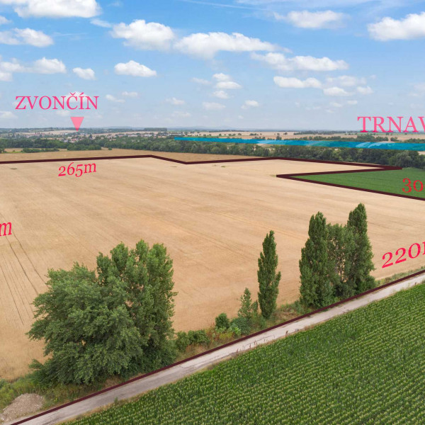 PREDAJ VEĽKÝ POZEMOK - TRNAVA - ZVONČÍN - 147.000 m²