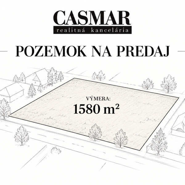STAVEBNÝ POZEMOK V TRSTÍNE – 1 580 m² | PRI KAŠTIELI | MOŽNOSŤ VÝSTAVBY 2–3 DOMOV
